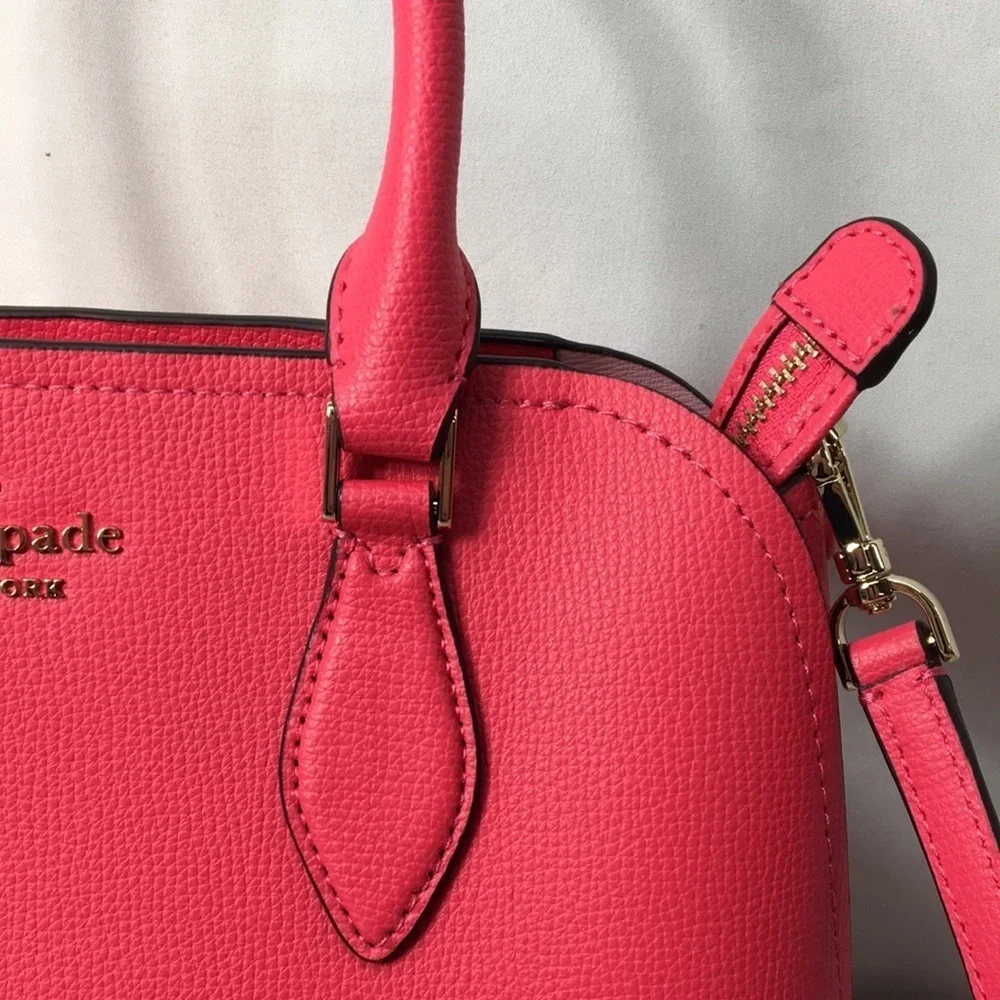 Kate Spade Darcy Small Top Zip Satchel Crossybody Bikini Pink Leather Purse